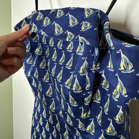 Vineyard Vines Blue Sailboat Print Strapless Dress Size 2 - Picture 2 of 6